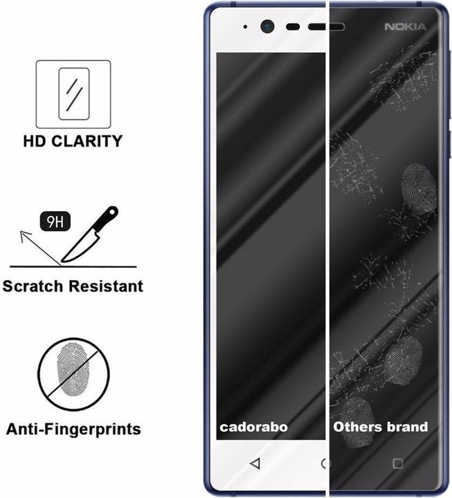 Actual product image Cadorabo Full screen display protection glass (1 Piece, Nokia 3.1)