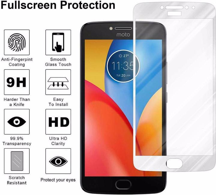 Actual product image Cadorabo Full screen display protection glass (1 Piece, Motorola Moto E4)