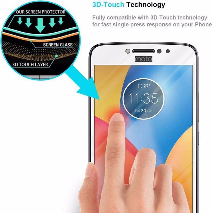 Actual product image Cadorabo Full screen display protection glass (1 Piece, Motorola Moto E4)