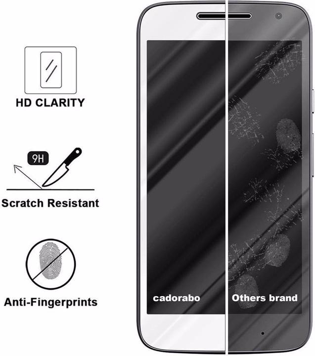 Actual product image Cadorabo Full screen display protection glass (1 Piece, Motorola Moto G4 Play)