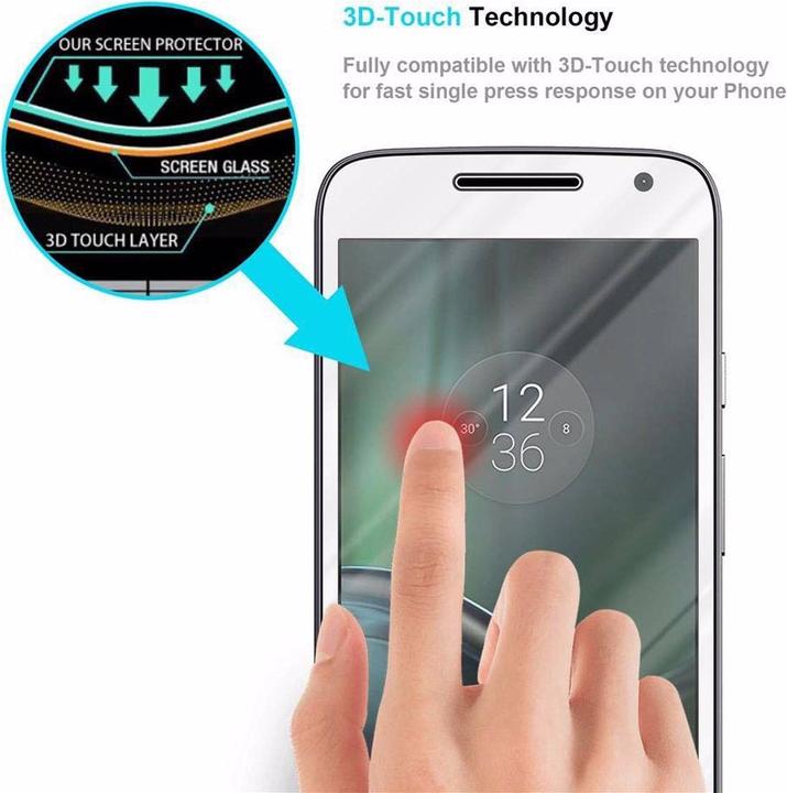 Actual product image Cadorabo Full screen display protection glass (1 Piece, Motorola Moto G4 Play)