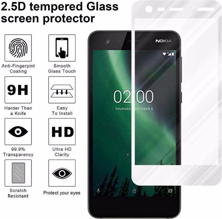 Actual product image Cadorabo Full screen display protection glass (1 Piece, Nokia 2)