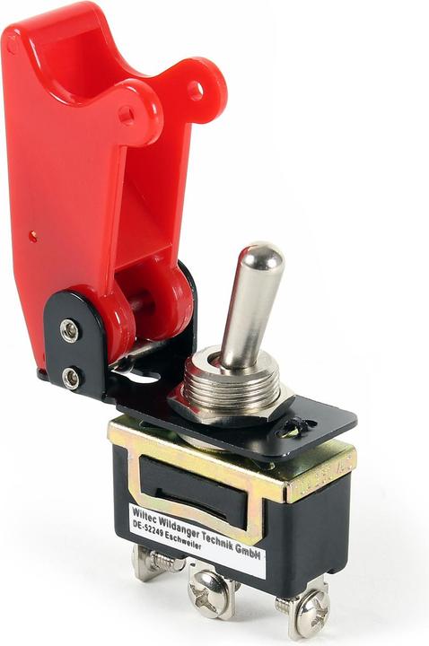 Actual product image Wiltec Kill-Switch, Knock-Out Red 35A 12V - Toggle Switch ON-OFF-ON