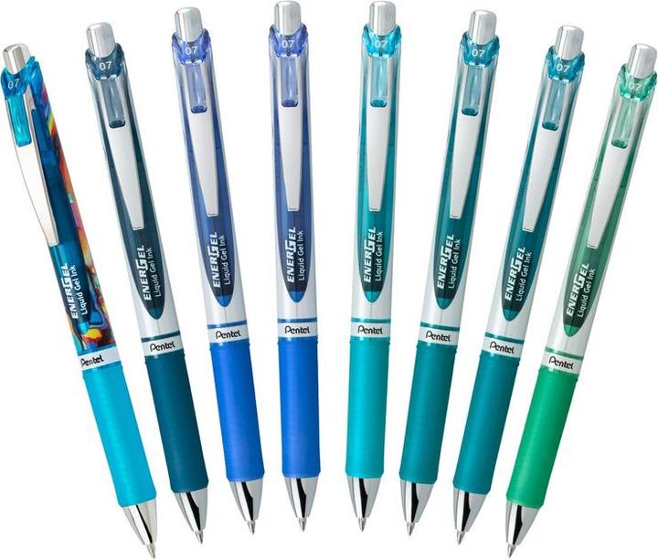 Image du produit Pentel EnerGel (Bleu nuit, Bleu, Bleu aqua, Cyan, Bleu sarcelle, 8 x)