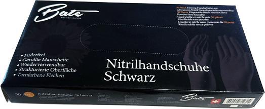 Bate Handschuhe-Nitrilhandschuhe Schwarz S
