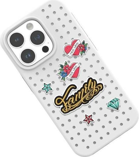 Produktbild Pinifit Zestaw Etui Pinit Dynamic + Tattoo Pin iPhone 14 6.1" czarny/black wzór 1 (Apple iPhone 14, Apple iPhone 13)