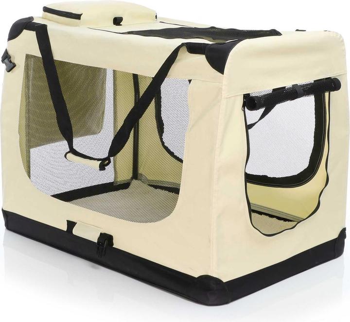 Image du produit Wiltec Fudajo Caisse de transport XXXL Pliable Beige 100x69x69cm Caisse chien Caisse voyage Caisse chat (Chien, Pliable)