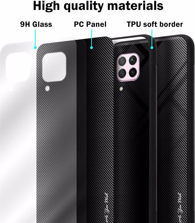 Actual product image Cadorabo TPU Striped Glass Cover (Huawei Nova 7i, Huawei P40 Lite)