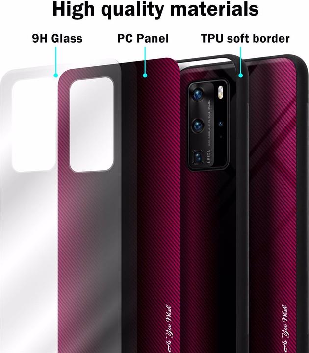 Actual product image Cadorabo TPU Striped Glass Cover (Huawei P40 Pro+)