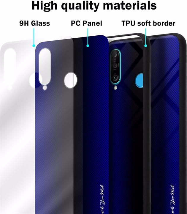 Produktbild Cadorabo TPU Gestreiftes Glas Cover (Huawei P30 Lite)