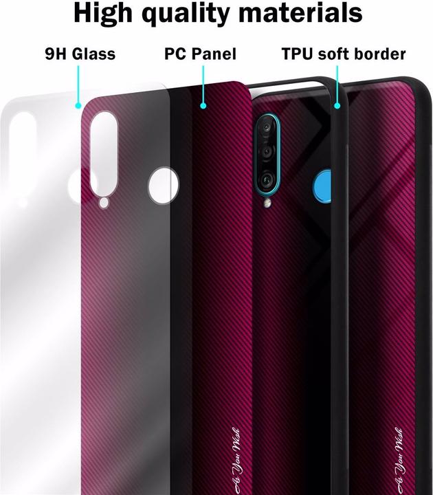 Actual product image Cadorabo TPU Striped Glass Cover (Huawei P30 Lite)