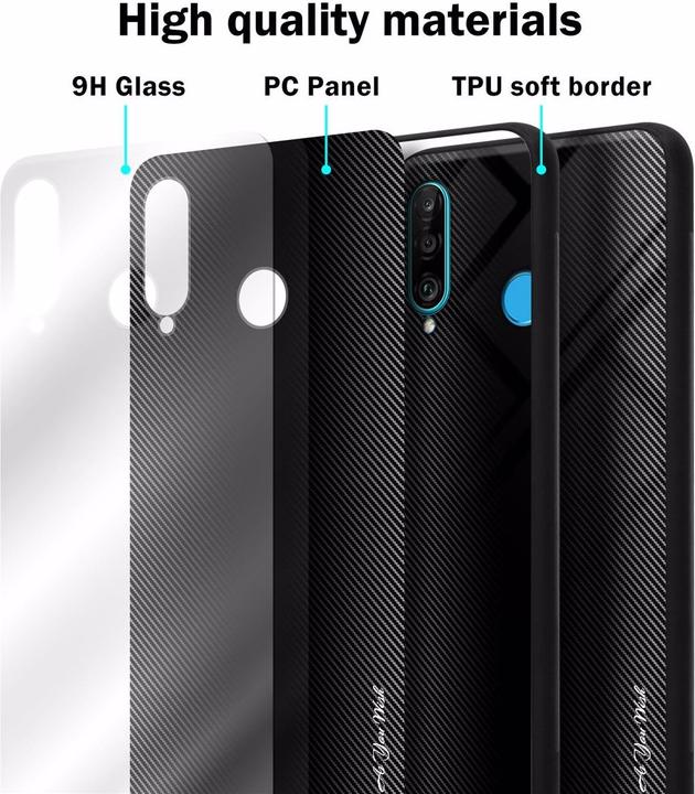 Actual product image Cadorabo TPU Striped Glass Cover (Huawei P30 Lite)