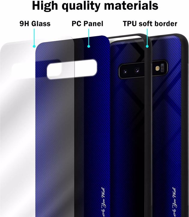 Actual product image Cadorabo TPU Striped Glass Cover (Samsung Galaxy S10+)