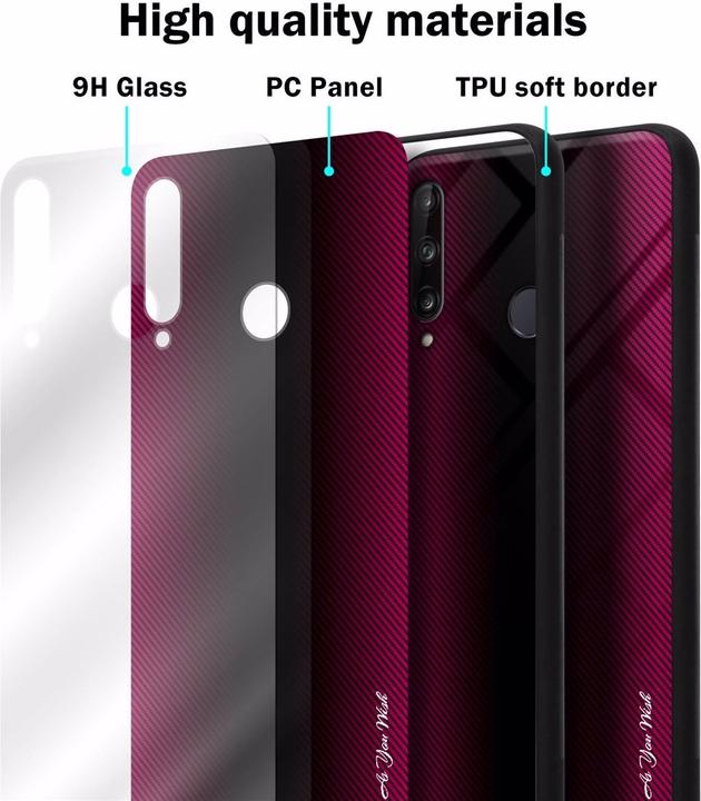 Actual product image Cadorabo TPU Striped Glass Cover (Huawei P40 Lite E)