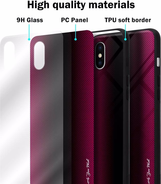 Actual product image Cadorabo TPU Striped Glass Cover (Apple iPhone XS Max)