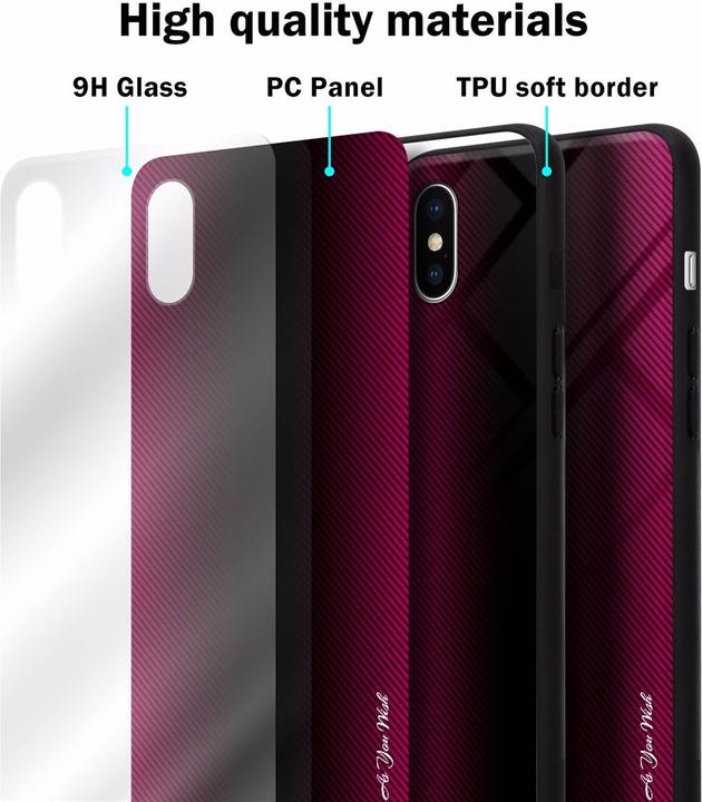 Actual product image Cadorabo TPU Striped Glass Cover (Apple iPhone X)