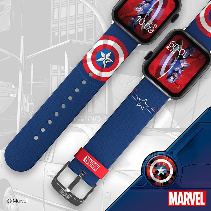 Produktbild Moby Fox Marvel bracelet pour smartwatch Insignia Collection: Captain America (Silikon)