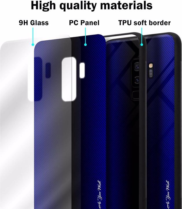 Produktbild Cadorabo TPU Gestreiftes Glas Cover (Samsung Galaxy S9+)