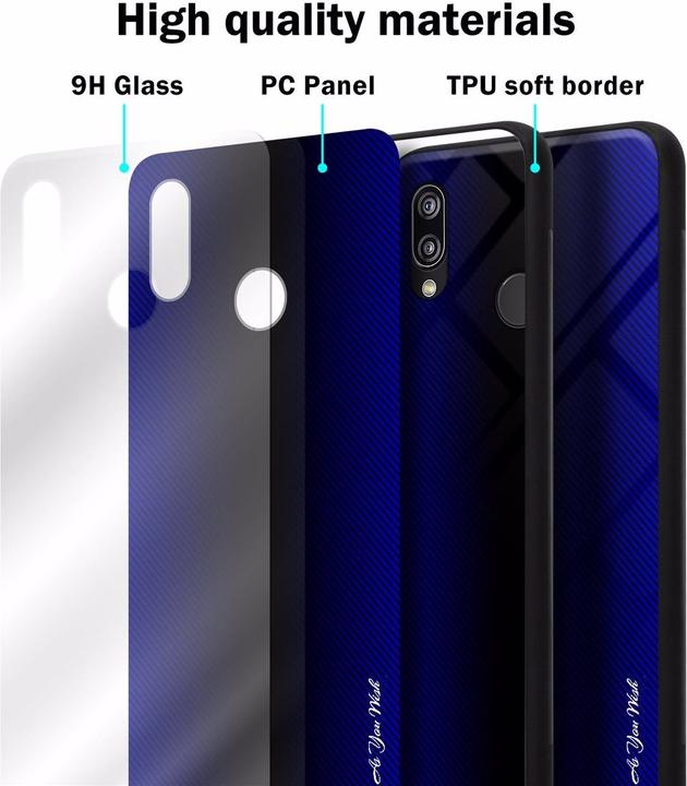 Produktbild Cadorabo TPU Gestreiftes Glas Cover (Huawei Nova 3E)