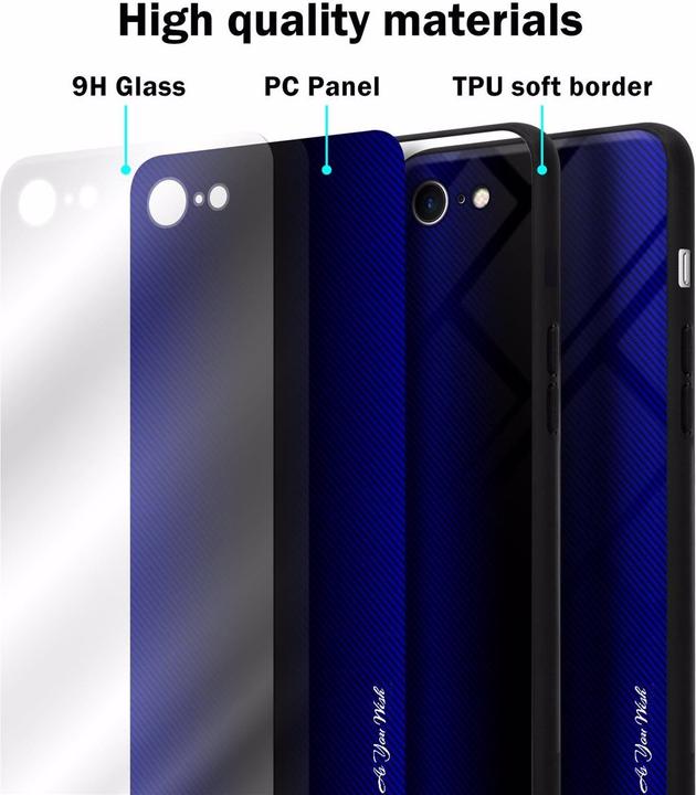 Image du produit Cadorabo TPU Couverture en verre rayé (Apple iPhone 7, Apple iPhone SE (2ème génération))