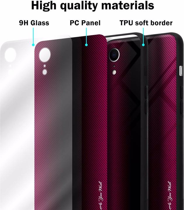 Actual product image Cadorabo TPU Striped Glass Cover (Apple iPhone XR)