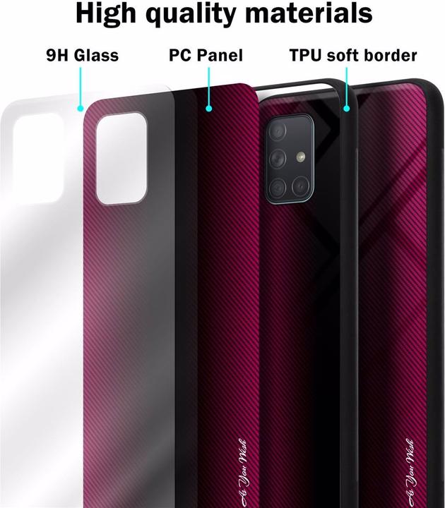Actual product image Cadorabo TPU Striped Glass Cover (Samsung Galaxy A71)