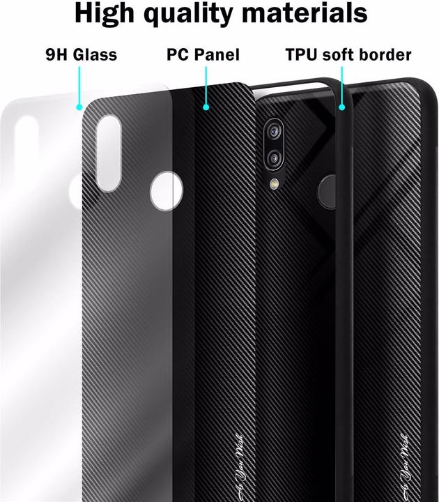 Actual product image Cadorabo TPU Striped Glass Cover (Huawei Nova 3E)