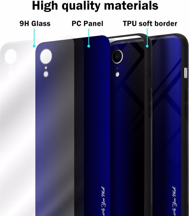 Image du produit Cadorabo TPU Couverture en verre rayé (Apple iPhone XR)