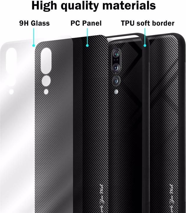 Immagine prodotto Cadorabo Copertura di vetro a strisce in TPU (Huawei P20 Pro, Huawei P20 Plus)
