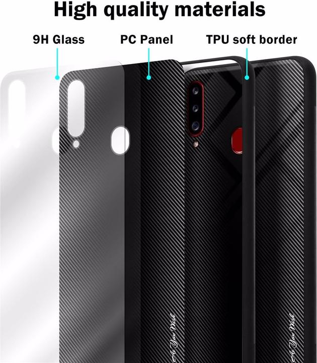 Actual product image Cadorabo TPU Striped Glass Cover (Samsung Galaxy A20s)