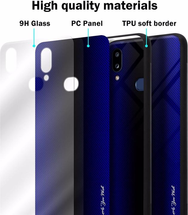 Actual product image Cadorabo TPU Striped Glass Cover (Samsung Galaxy A10s, Samsung Galaxy M01s)