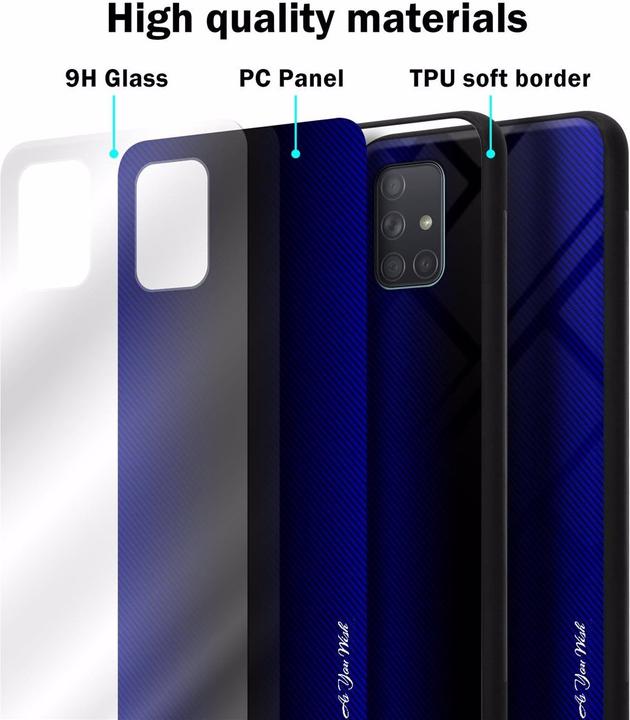 Actual product image Cadorabo TPU Striped Glass Cover (Samsung Galaxy A71)