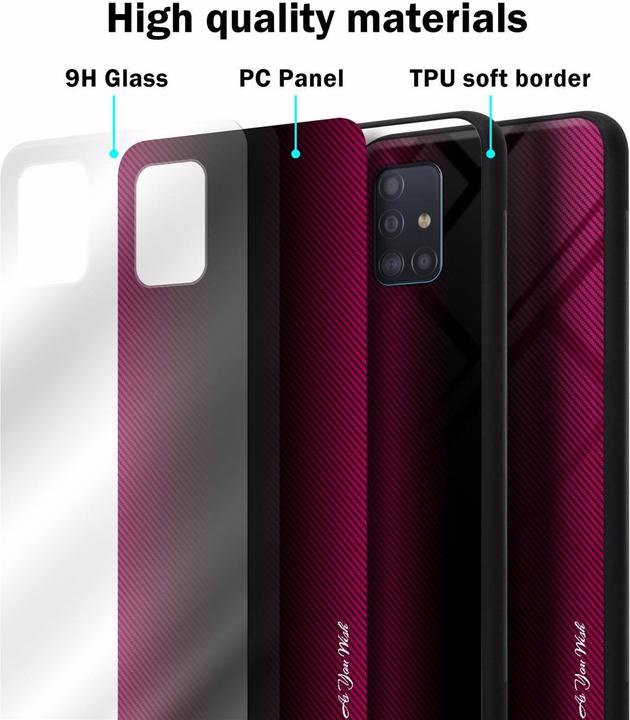 Actual product image Cadorabo TPU Striped Glass Cover (Samsung Galaxy M40s)