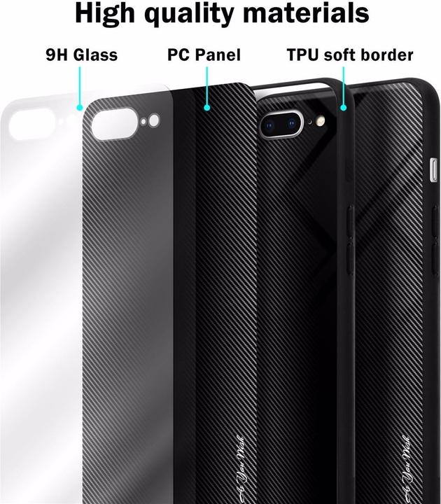 Immagine prodotto Cadorabo Copertura di vetro a strisce in TPU (Apple iPhone 7 Plus, Apple iPhone 7s Plus)