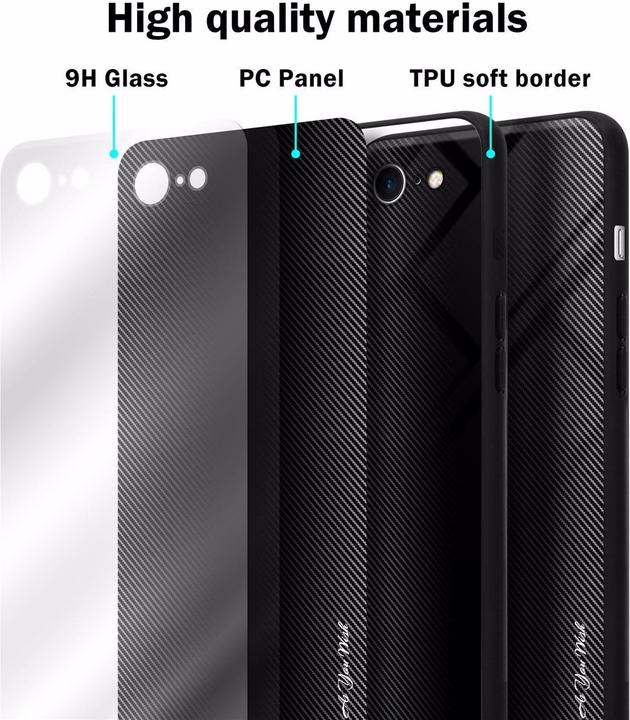 Produktbild Cadorabo TPU Gestreiftes Glas Cover (Apple iPhone 7, Apple iPhone SE (2nd Gen))