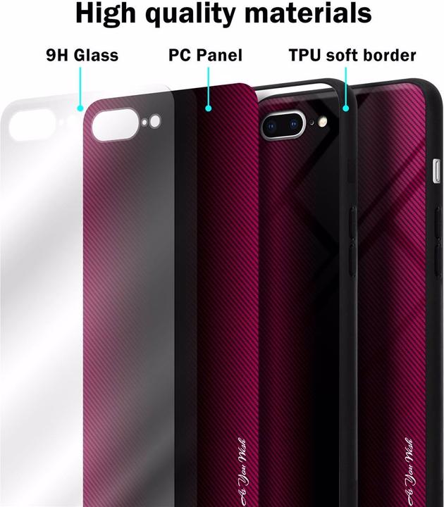 Actual product image Cadorabo TPU Striped Glass Cover (Apple iPhone 7 Plus, Apple iPhone 7s Plus)