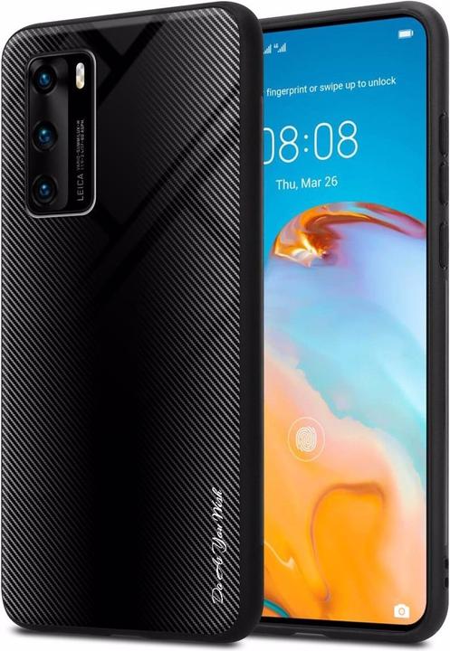 Actual product image Cadorabo TPU Striped Glass Cover (Huawei P40)