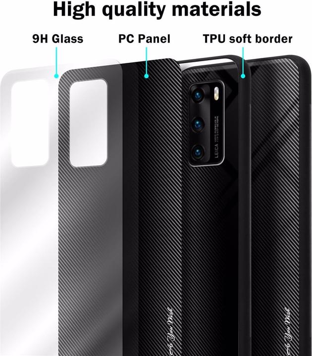 Actual product image Cadorabo TPU Striped Glass Cover (Huawei P40)