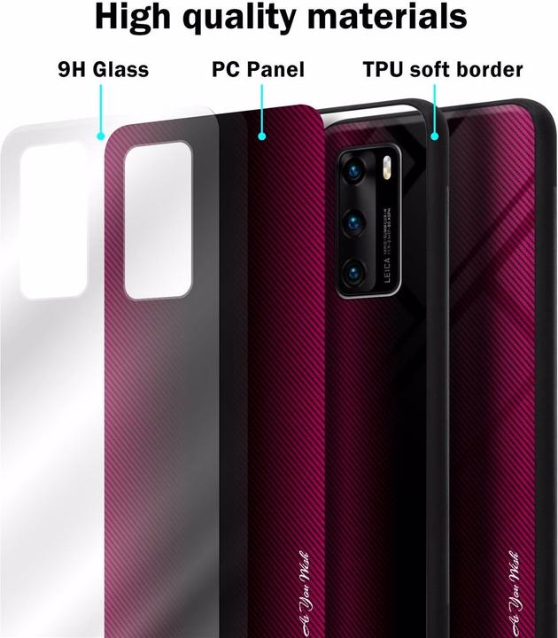Produktbild Cadorabo TPU Gestreiftes Glas Cover (Huawei P40)