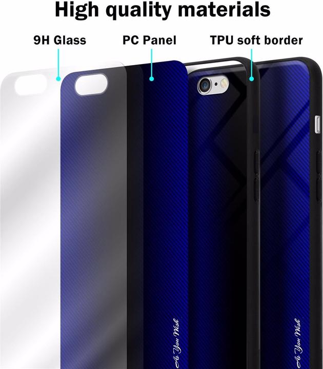 Actual product image Cadorabo TPU Striped Glass Cover (Apple iPhone 6)