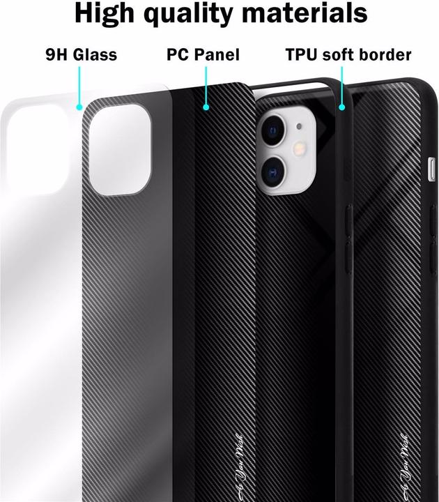 Actual product image Cadorabo TPU Striped Glass Cover (Apple iPhone 11)