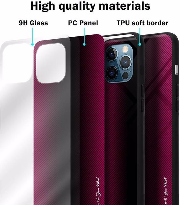 Actual product image Cadorabo TPU Striped Glass Cover (Apple iPhone 12 Pro Max)