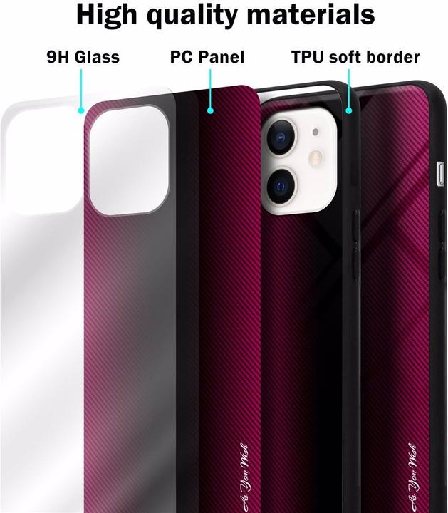 Produktbild Cadorabo TPU Gestreiftes Glas Cover (Apple iPhone 12 mini)