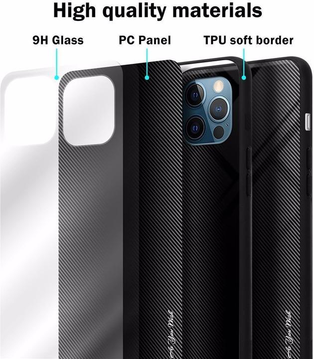 Actual product image Cadorabo TPU Striped Glass Cover (Apple iPhone 12 Pro Max)
