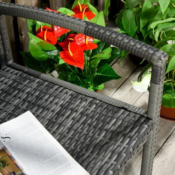 Immagine prodotto Outsunny Panchina da giardino in rattan con struttura in acciaio