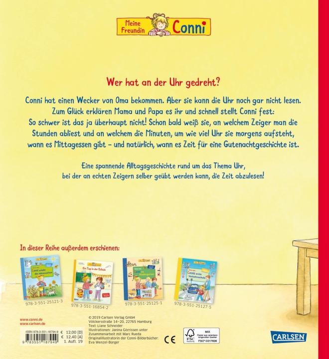 Produktbild Conni-Bilderbücher: Conni lernt die Uhrzeit (Deutsch, Liane Schneider, 2019)