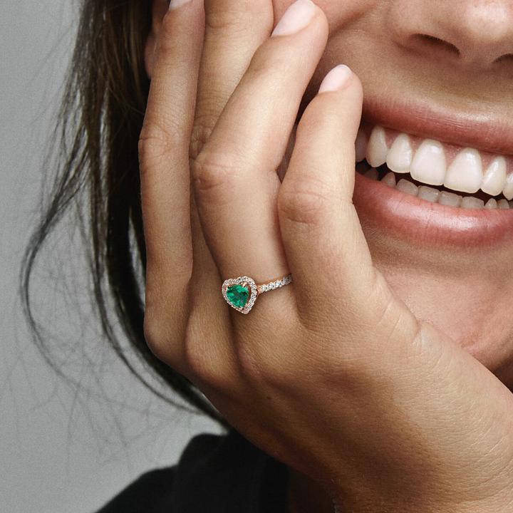 Produktbild Pandora 14k Rose Gold Sparkling Heart Ring (50, 585/14 K Gold)