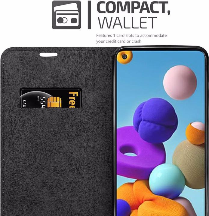 Actual product image Cadorabo Book Invisible Magnet Cover (Samsung Galaxy A21s)