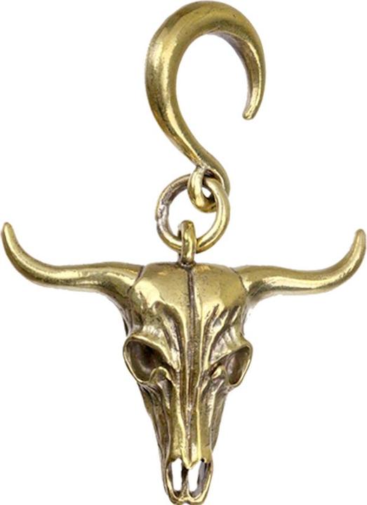 Star Piercing Ohrgewicht Haken vergoldet Anhänger Büffelschädel (Messing)