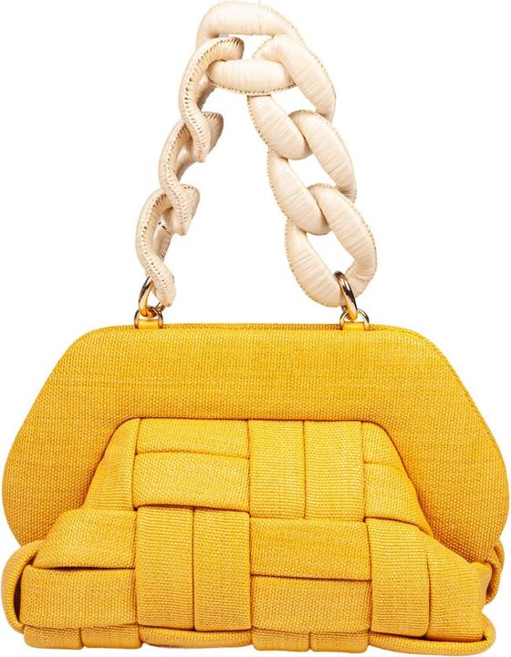 Image du produit Themoirè canvas clutch bag color yellow ocher